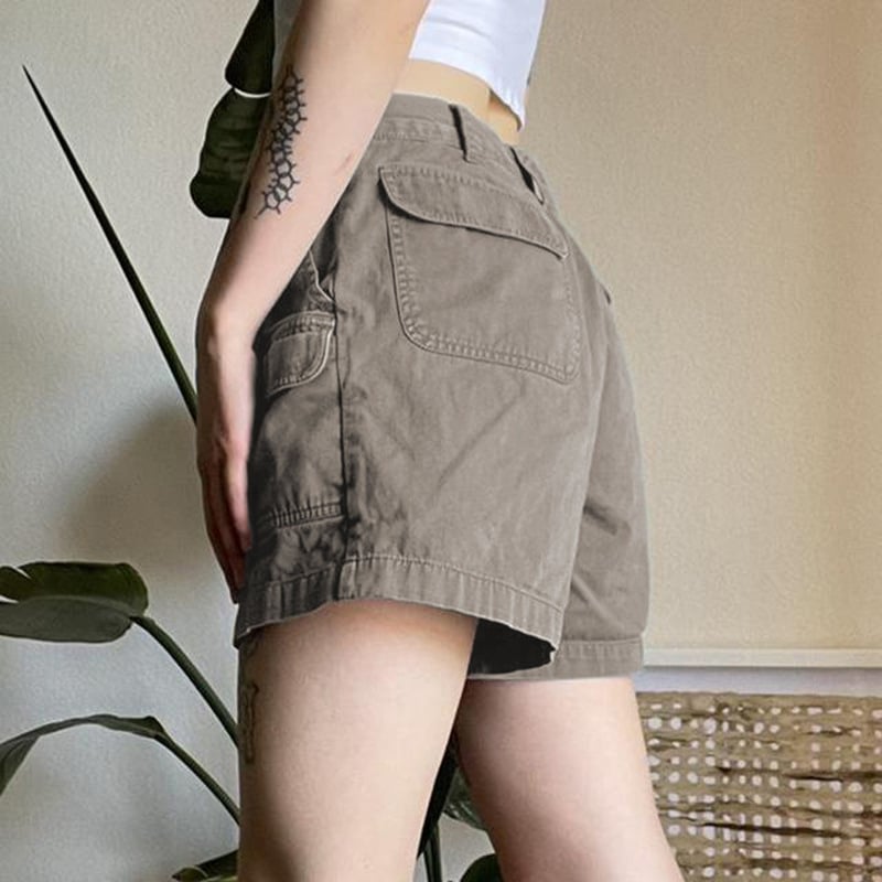 High-Waisted Cargo Shorts